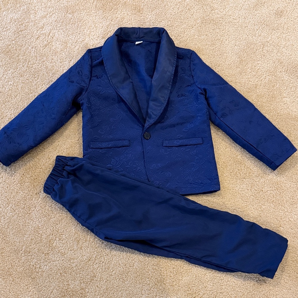 Kids Navy Blue Matching Set Blazer and Pants